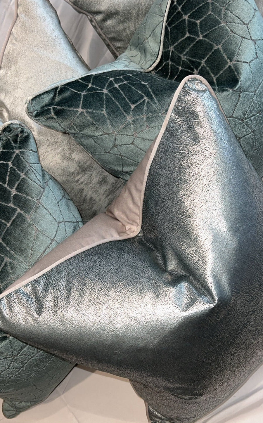 Luxury Set of 6 Cushions | Teal Combination